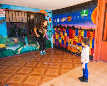 IVHQ Childcare volunteer skipping in Costa Rica