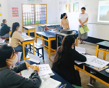 IVHQ volunteer teaching children in Laos