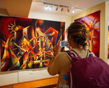 Exploring an art gallery in Cusco, Peru with IVHQ