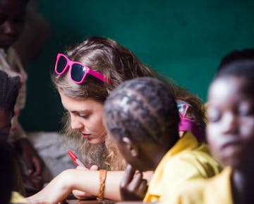 Volunteer teaching in Zambia